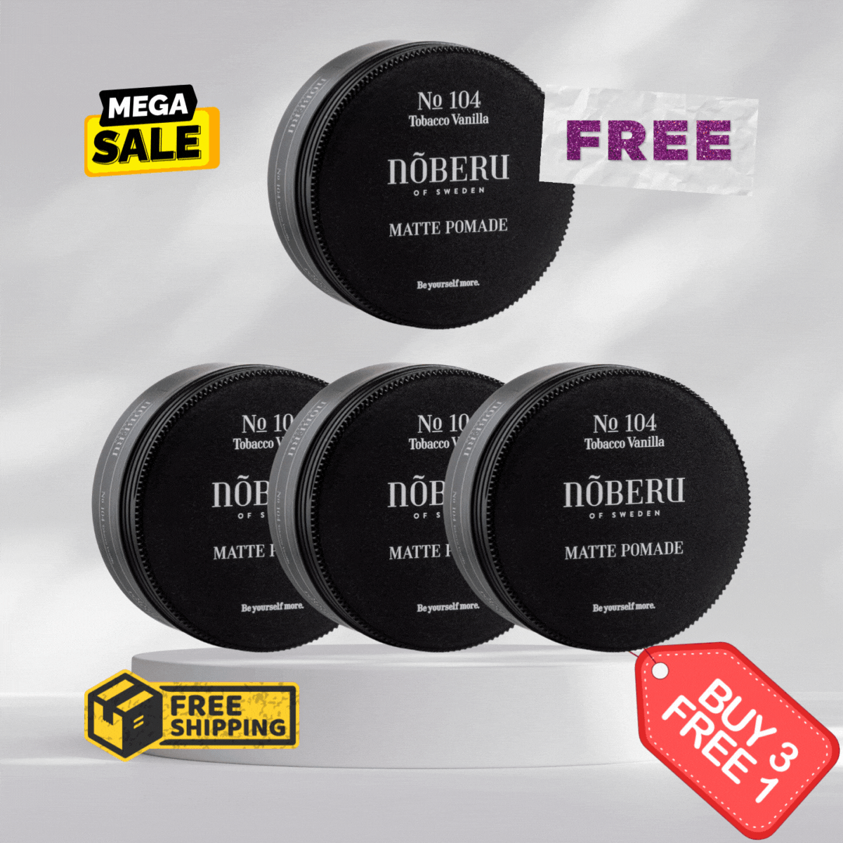 Köp 3 – Få 4 Noberu Matte Pomade 80ml